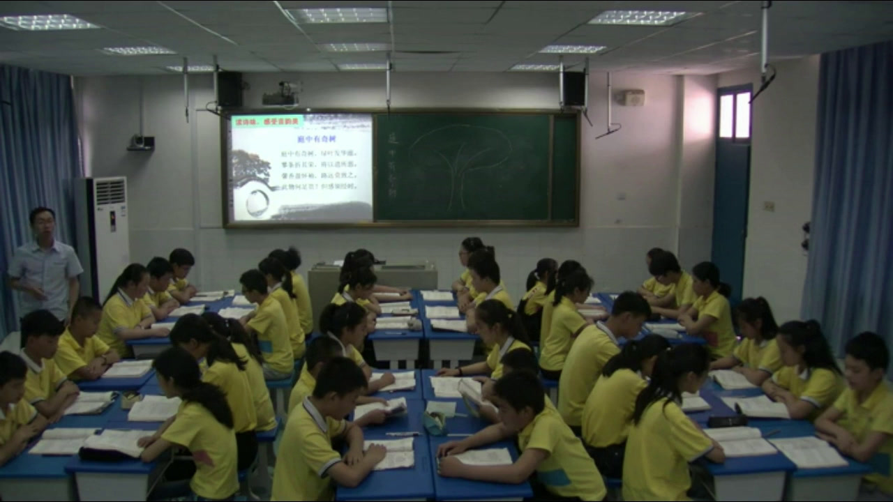 人教版初中语文八上《庭中有奇树》湖北吴老师-县级优课