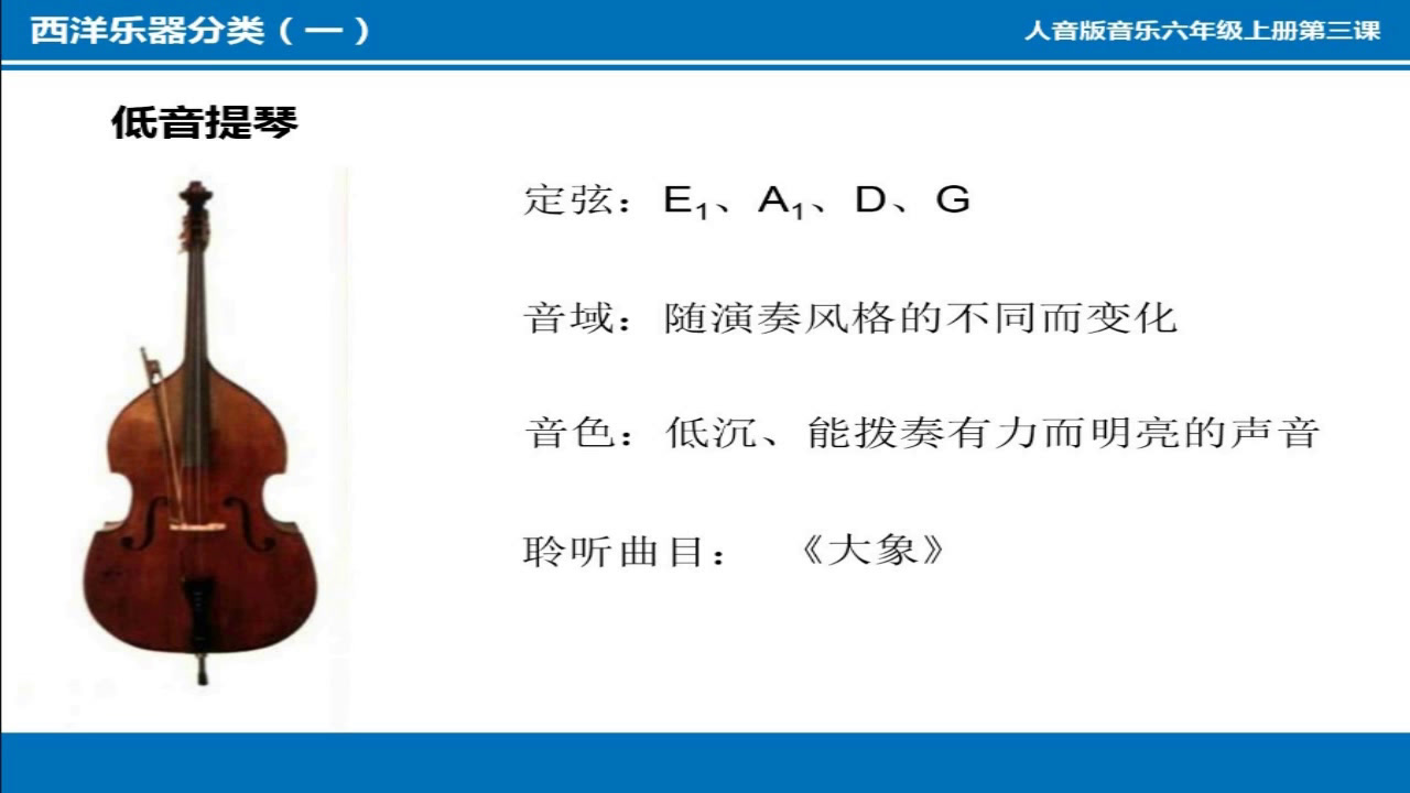 人音版音乐六上《知识与技能发声练习、西洋乐器分类（一）》安徽汪老师-市一等奖
