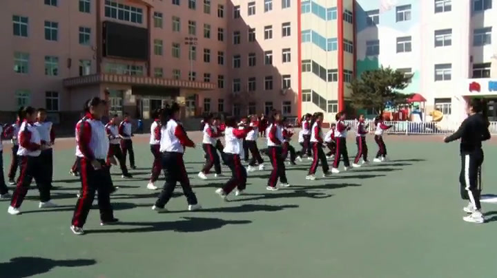 人教2011版体育与健康三至四年级《2.弓步双摆掌》辽宁何老师-市一等奖