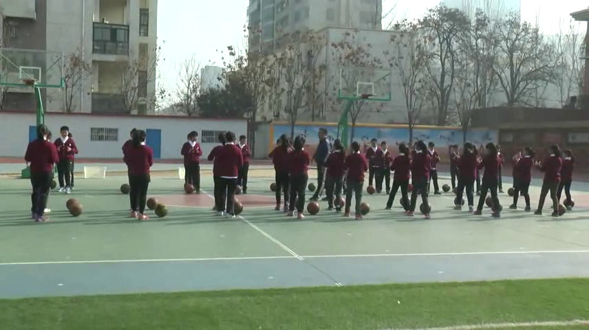 人教2011版体育与健康三至四年级《4.原地双手胸前传，》河南张老师-省一等奖