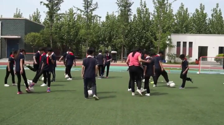 人教2011版体育与健康五至六年级《3.脚背正面射门及，》河南高老师-省一等奖