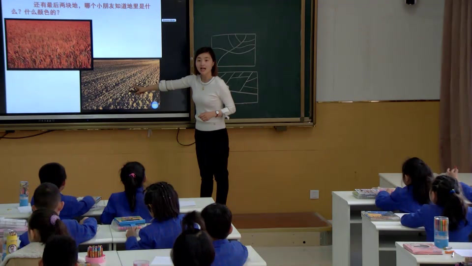 湘美版美术一上《3.田野的色彩》山东张老师-全国一等奖