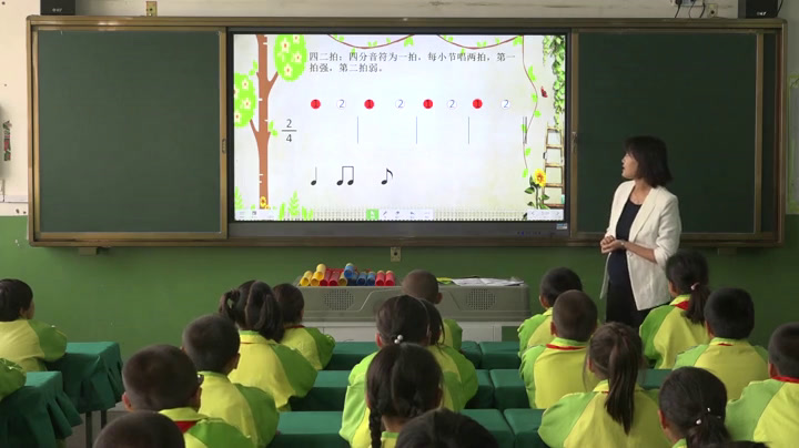人教版音乐三上《音乐知识　四分音符八分音符》宁夏刘老师-县级优课
