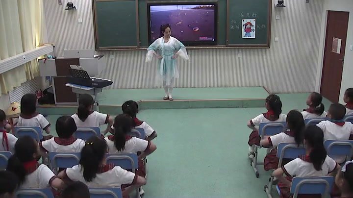 湘文艺版本音乐三上《（演唱）采贝歌》甘肃张老师-市一等奖