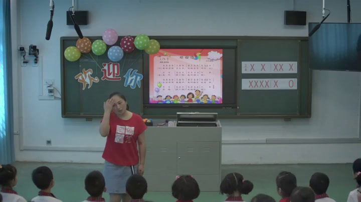 湘文艺版本音乐一上《（音乐游戏）欢迎你》湖北王老师-市一等奖