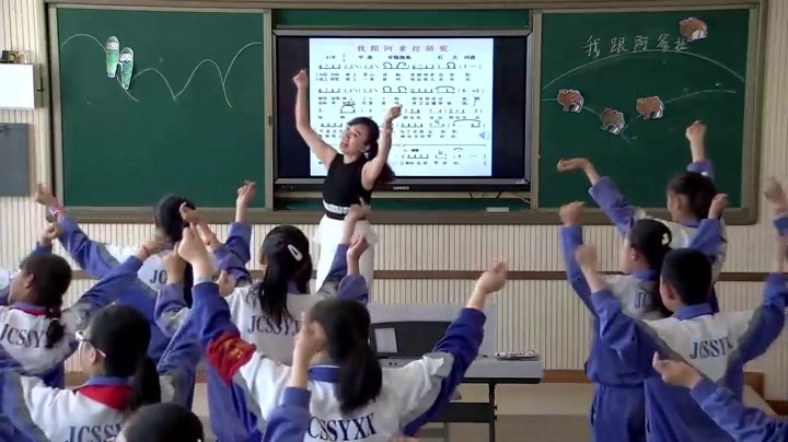 湘文艺版本音乐五上《（演唱）我跟阿爹拉骆驼》甘肃田老师-市一等奖