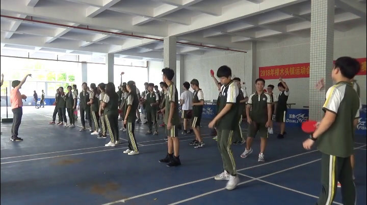 人教版高中体育《正、反手平击发球》广东老师-