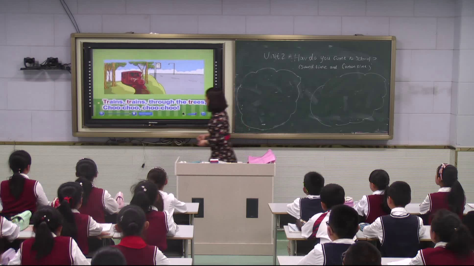 译林版英语五下《Unit 2 How do you come to school?-Sound time, Song time & Cartoon time》江苏老师-市一等奖