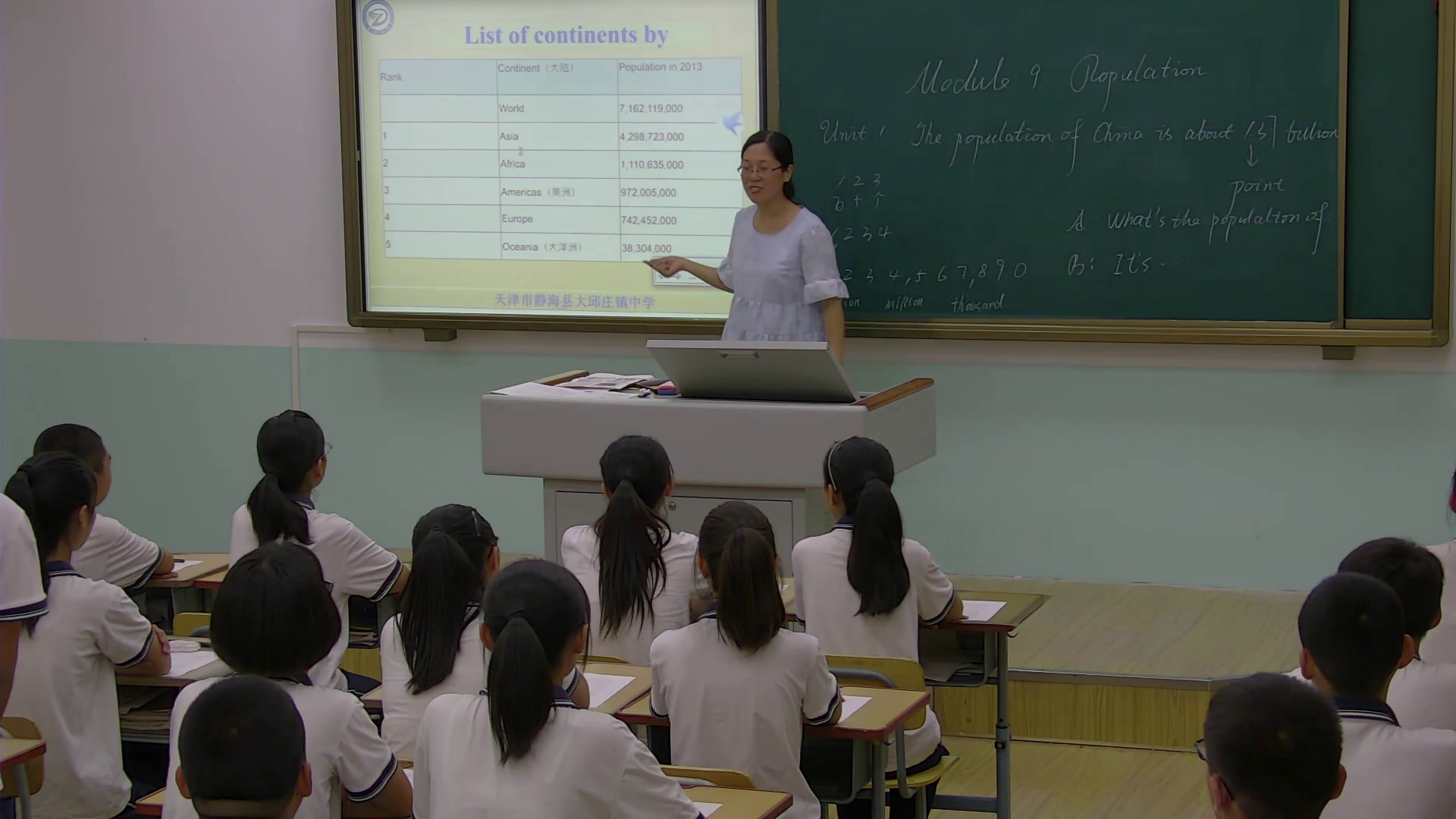 外研版英语八上《Unit1 The population of China is about 1.37 billion.》天津张老师-县级优课